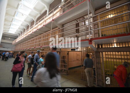 Eindrücke von der Insel Alcatraz in der Bucht von San Francisco aus 1. Mai 2017, Kalifornien USA Stockfoto