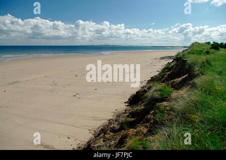 Druridge Bay Northumberland-Küstenerosion Stockfoto