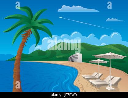Konzept-Darstellung der Reise- und Strand-Resort-Reise Stock Vektor