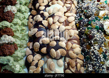 Bonbons in einem Schaufenster, Florenz, Italien Stockfoto