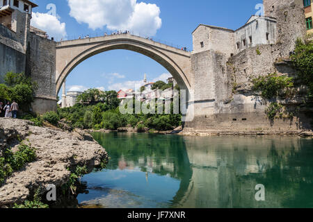 Brücke Stari Most in Mostar, Mostar, Bosnien und Herzegowina Stockfoto