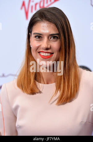 Sorana Cirstea Teilnahme an der jährlichen Pre-Wimbledon WTA party im Roof Gardens, Kensington, London Stockfoto