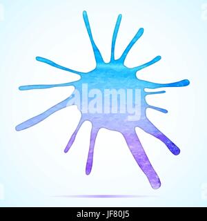 Blaue Aquarellfarbe Vektor Fleck Stock Vektor