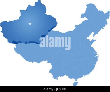 blau, zeigen, show, Kultur, Kunst, politische, Grafik, Illustration, China, Stock Vektor