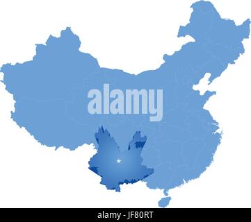 blau, zeigen, show, Kultur, Kunst, politische, Grafik, Illustration, China, Stock Vektor