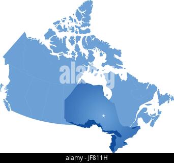 Illustration, Kanada, Hauptstadt, Pull, Land, Land, Ontario, Zustand, Lage, Stock Vektor