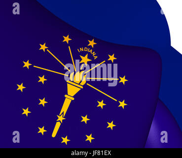Flagge von Indiana, USA. Stockfoto