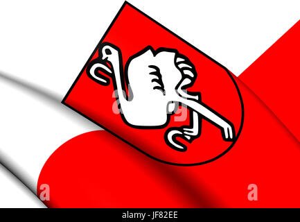 Flagge von Leoben, Österreich. Stockfoto