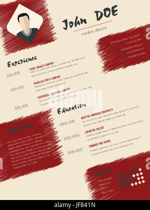 Modernen Lebenslauf Lebenslauf Lebenslauf mit kritzelte Elemente Stock Vektor
