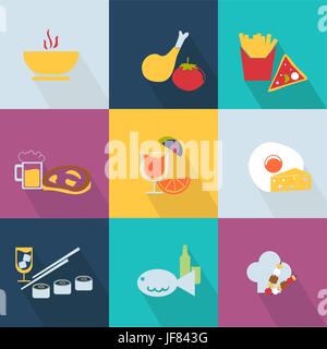 Reihe von Essen Icons - Web 2.0-Stil Stock Vektor