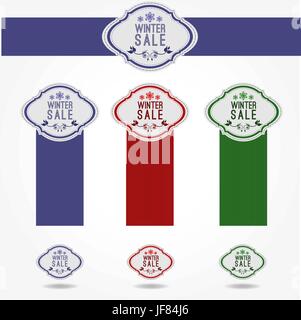 stilvolle Icons set für Winter Rabatte Stock Vektor