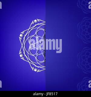 Moderne abstrakte Ornament auf blauem Hintergrund Stock Vektor