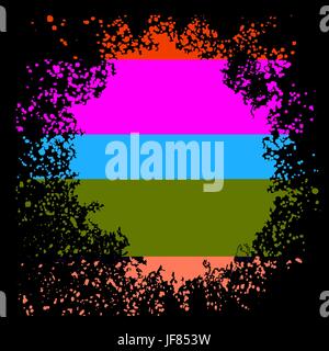 Bunte Fleck auf schwarzem Hintergrund isoliert. Abstract Grunge Hintergrund. Stock Vektor