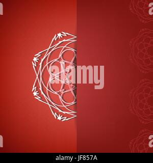 Abstrakte ornamentalen roten Hintergrund. Abstrakt rot Symbol. Stock Vektor