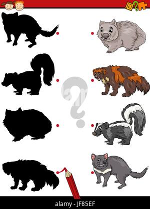 Bildung Schatten Spiel cartoon Stock Vektor