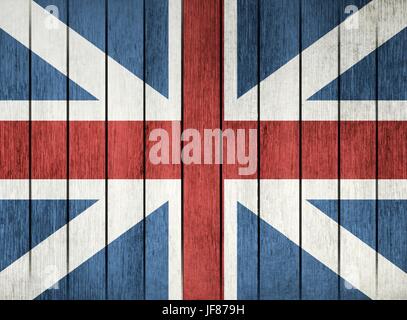 Hölzerne Flagge von Großbritannien Stock Vektor