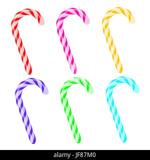 Candy Stöcke festgelegt, Isolated on White Background Stock Vektor