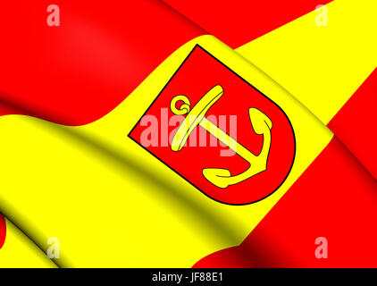 Flagge von Ludwigshafen am Rhein, Deutschland. Stockfoto