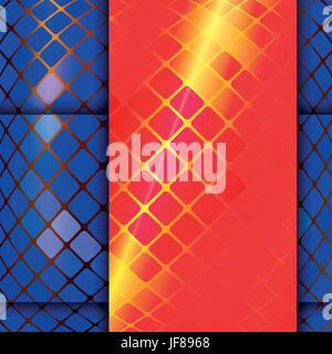 blau, Quadrat, Fliesen, Banner, Muster, geometrische, Schatten, orange, blau, Quadrat, Stock Vektor