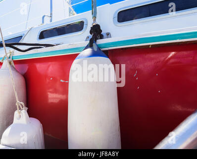 Kotflügel an Bord der Yacht Boot Stockfoto