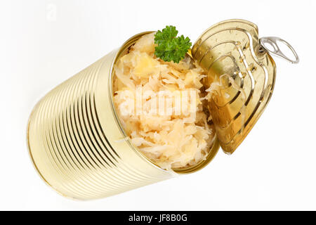 Sauerkraut in eine Blechdose Stockfoto