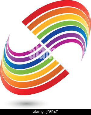 Regenbogen-Logo, farbig, Spektrum Stock Vektor