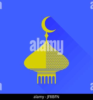 Kuppel-Symbol auf blauem Hintergrund isoliert. Lange Schatten Stock Vektor