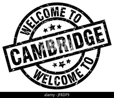 Willkommen Sie bei Cambridge schwarzer Stempel Stock Vektor