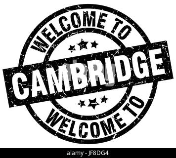 Willkommen Sie bei Cambridge schwarzer Stempel Stock Vektor