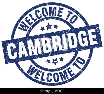 Willkommen Sie bei Cambridge blauen Stempel Stock Vektor