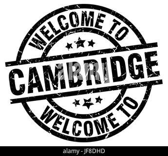 Willkommen Sie bei Cambridge schwarzer Stempel Stock Vektor