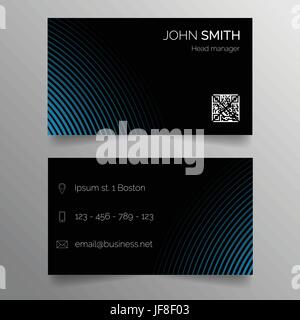 Visitenkarten Vorlage - moderne abstrakte dunkel blaues design Stock Vektor