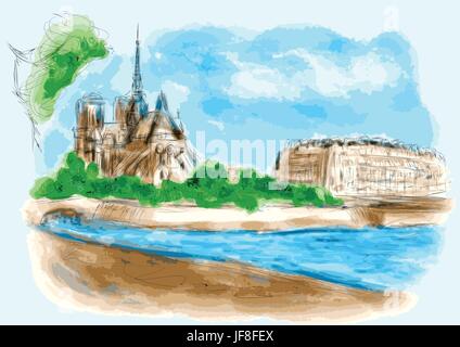 Notre Dame de Pari Stock Vektor