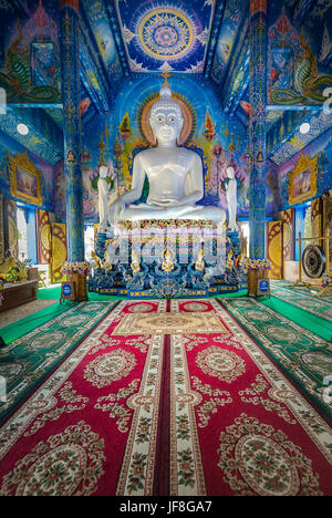 Wat Rong Suaten, originelle Architektur und Thai-Wandbild-Tempel in Chiang Rai Thailand Stockfoto