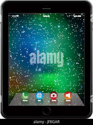 realistische Tablet Similar To iPad Fotostil isoliert auf weiss Stock Vektor