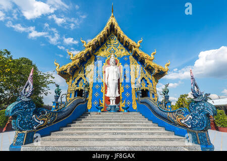 Wat Rong Suaten, originelle Architektur und Thai-Wandbild-Tempel in Chiang Rai Thailand Stockfoto