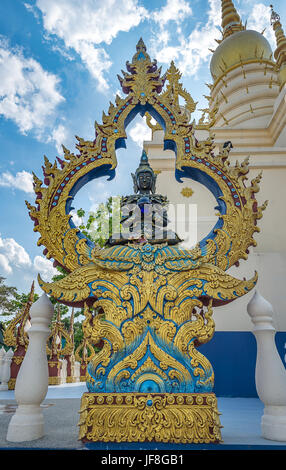 Wat Rong Suaten, originelle Architektur und Thai-Wandbild-Tempel in Chiang Rai Thailand Stockfoto