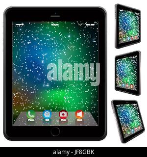 realistische Tablet Similar To iPad Fotostil isoliert auf weiss Stock Vektor