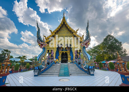 Wat Rong Suaten, originelle Architektur und Thai-Wandbild-Tempel in Chiang Rai Thailand Stockfoto