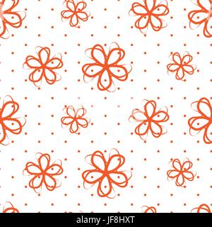 Nahtlose Blumen auf weißem Hintergrund Stock Vektor