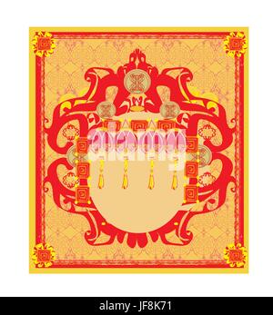 Gruß, Kunst, Kultur, Farbe, Urlaub, Urlaub, Ferien, Urlaub, Asien, Stock Vektor