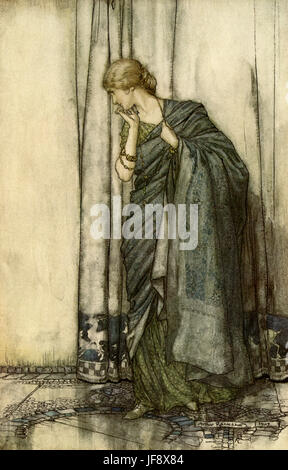 Ein Sommernachtstraum. Illustration von Arthur Rackham (1867-1939), Theaterstück von William Shakespeare. Helena englischer Dichter und Dramatiker getauft 26. April 1564 – 23. April 1616. Stockfoto