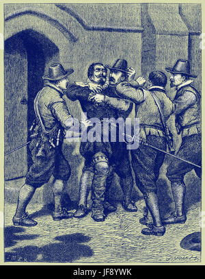 Anfall von Guy Fawkes (13 April 1570 – 31. Januar 1606), Schießpulver-Plot 1605. Illustration von Z.B. Dalziel (1817-1905) Stockfoto
