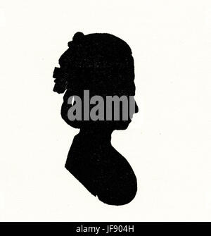 Charlotte von Stein (25. Dezember 1742 – 6. Januar 1827), Hofdame in den Hof von Weimar und enger Freund von Johann Wolfgang von Goethe und Friedrich Schiller. Silhouette des Profils. Stockfoto