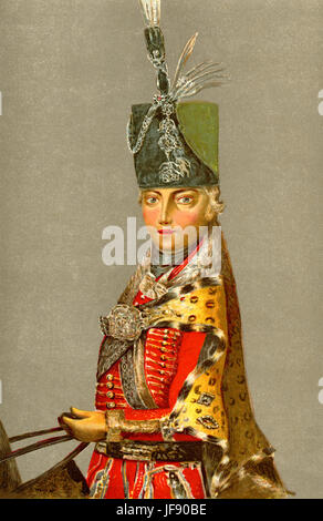 Ungarische Leibwächter der Königin Maria Theresa (13. Mai 1717 – 29. November 1780), in Militäruniform Stockfoto