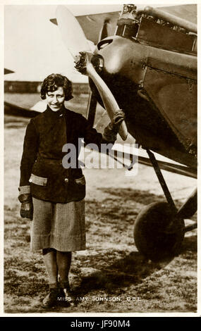 Amy Johnson (1. Juli 1903 – 5. Januar 1941), englischer Flieger, erste Frau Solo von Großbritannien nach Australien fliegen Stockfoto