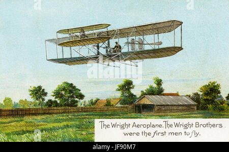 Wright Flyer, erste erfolgreiche Flugzeug der Gebrüder Wright, Wilbur und Orville, gebaut angetrieben zuerst Flug 1904 Stockfoto