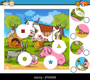 entsprechen Teile Spiel cartoon Stock Vektor