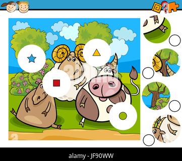 entsprechen Teile Spiel cartoon Stock Vektor