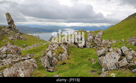 Blick vom Berg Ben Tianavaig in Richtung Süden, Isle Of Skye, Highlands, Schottland, UK Stockfoto